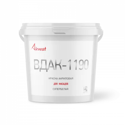 Краска акриловая супербелая для фасадов ВДАК-1190, Аквест,  14 кг