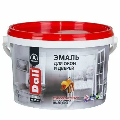 Эмаль для окон и дверей, акриловая, атмосферостойкая, база А  Dali, 3 кг