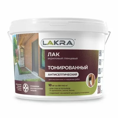 Лак тонированный акриловый с уф-фильтром  сосна 0,9 кг Лакра