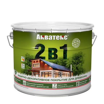 Защитно-декоративное покрытие АКВАТЕКС 2 в1 полуматовое лессирующее, дуб 2,7л