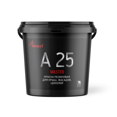 Краска резиновая для крыш, фасадов и цоколей, темно-серый А-25 МАСТЕР, 2,4 кг